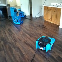 Restoration 1 of Denton & Frisco - Air movers and dehumidifiers in place