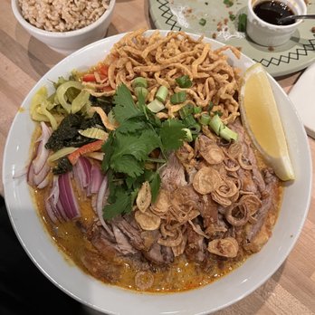 Zaap - This was a delicious Khao Soi special with duck breast and crispy noodles - Thai Near Me - Skowhegan, Maine