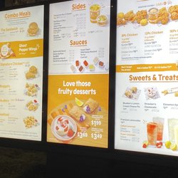 Drive-thru menu