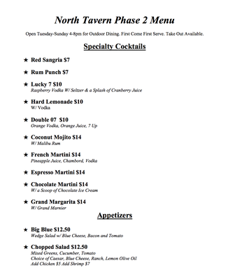 Menu photo 1 North Tavern Wading River, NY Menu photo 1 North Tavern Wading River, NY