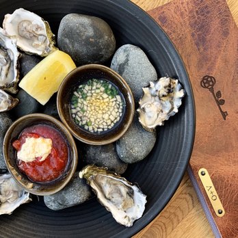 Oak + Violet - Oysters of the Night: Miyagi | 1/2 dozen - $17 - New American Near Me - Menlo Park, California Oak + Violet - Oysters of the Night: Miyagi | 1/2 dozen - $17 - New American Near Me - Menlo Park, California