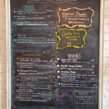 Crudo e Nudo - Menu - 16 August 2023 - Seafood Near Me - Santa Monica, California