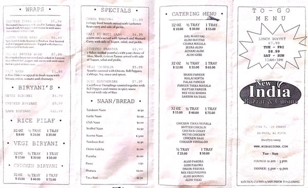 Menu photo 5 New India Bazaar Phoenix, AZ