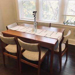 The five reupholstered chairs