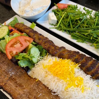 Amoo's Restaurant - Barg soltani with half rice, half salad - Persian/Iranian Near Me - McLean, Virginia Amoo's Restaurant - Barg soltani with half rice, half salad - Persian/Iranian Near Me - McLean, Virginia