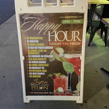 Sazon Y Pilon Kitchen & Bar - Happy hour drink menu - Latin American Near Me - New City, New York