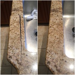 Central Granite Repair - Before and after - Metal Rod