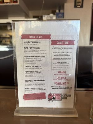 Menu photo 1 Fork & Fire Tucson, AZ