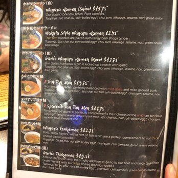 Wagaya - Menu - Ramen Near Me - Honolulu, Hawaii