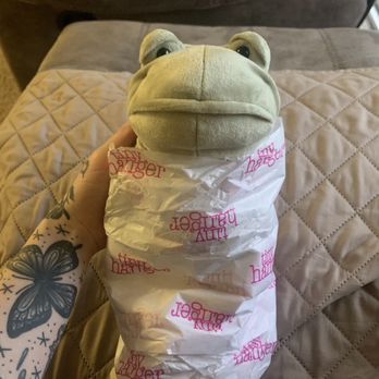 Tiny Hanger - Jellycat Fergus the Frog wrapped with care by the amazing staff at Tiny Hanger's - Baby Gear & Furniture Near Me - Brookline, Massachusetts