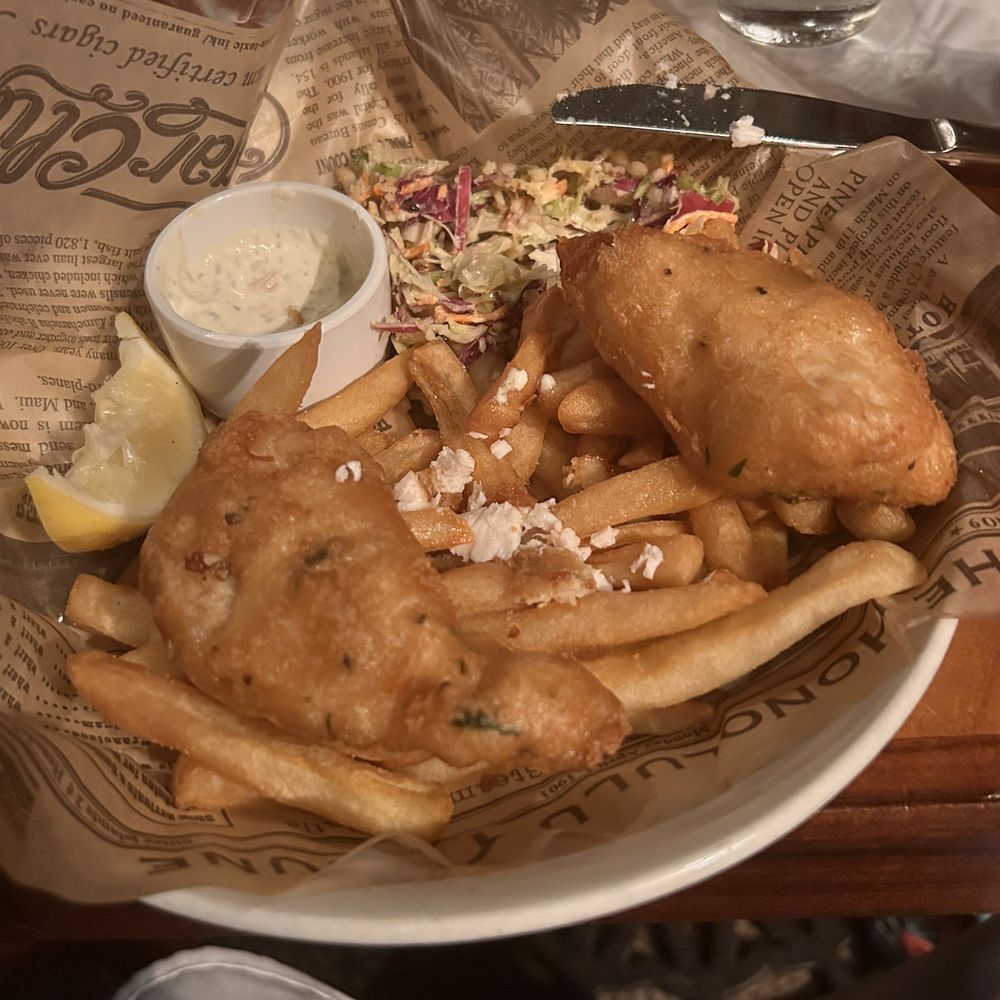 Keoki's Paradise - Fish and chips were very tasty. I don't like Cole Slaw...but this recipe was fabulous!! - Seafood Near Me - Koloa, Hawaii