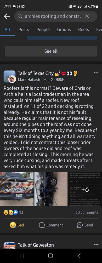 Slide of Archie's Roofing & Construction