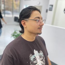 B Side U - San Gabriel - Medium length men's flow haircut with slicked-back style | B SIDE U Men's Hair San Gabriel - by JJ