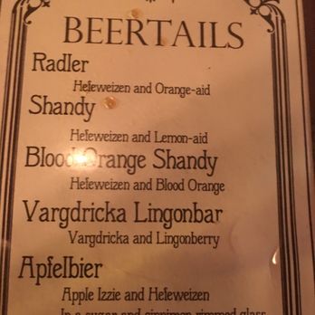 Brewery Becker - Beertail menu. Vargdricka Lingonbar is outstanding! - Breweries Near Me - Brighton, Michigan