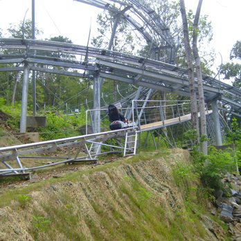 Rowdy Bear Mountain Coaster - person going up the hill - Amusement Parks Near Me - Gatlinburg, Tennessee Rowdy Bear Mountain Coaster - person going up the hill - Amusement Parks Near Me - Gatlinburg, Tennessee