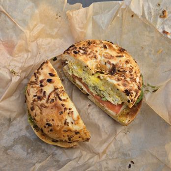 Caffe Capriccio - Egg, cheese, avacado and tomato bagel - Coffee & Tea Near Me - San Francisco, California