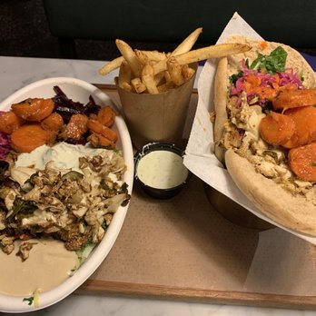 Brassica - Salad and sandwich with fries - Mediterranean Near Me - Shaker Heights, Ohio Brassica - Salad and sandwich with fries - Mediterranean Near Me - Shaker Heights, Ohio
