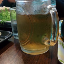 Lamen House - Mug cha!  Chá de cevada torrada gelado e servido na caneca