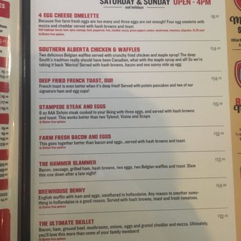 The Canadian Brewhouse - Brunch Menu - Sports Bars Near Me - Edmonton, Alberta