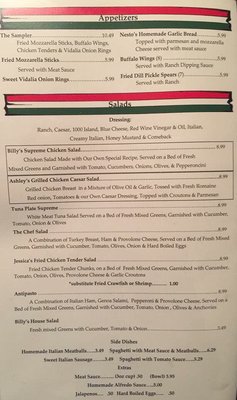 Menu photo 2 Billy's Italian Vicksburg, MS Menu photo 2 Billy's Italian Vicksburg, MS