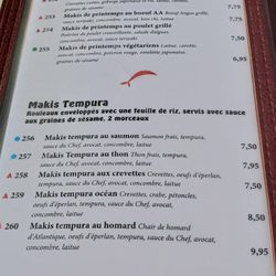 Sushi St-Sauveur - Menu