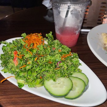 Life Bistro - Rasta Pasta, kale salad, and cold pressed watermelon juice. - Vegan Near Me - Atlanta, Georgia