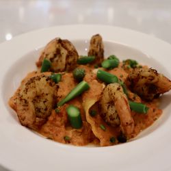 Pasta Masters - Crab Ravioli with Blackened Shrimp and Asparagus