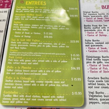 TaKitos Mexican Restaurant - Menu showing sour cream included with fajitas but I was charged extra - Beer, Wine & Spirits Near Me - Hollywood, Florida
