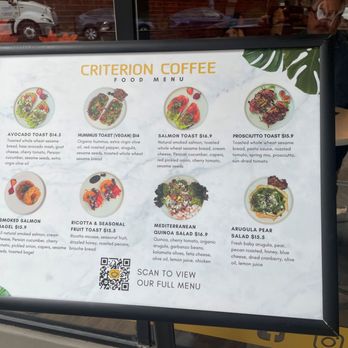 Criterion coffee - Food menu - Coffee & Tea Near Me - Pasadena, California