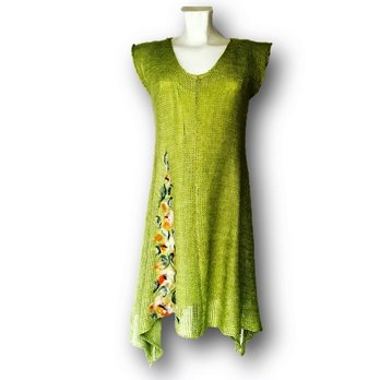 ArtQuest Gallery - Hand knitted tunic with felted wool application on side. 100% cotton. Made in Poland - Art Galleries Near Me - Hinsdale, Illinois