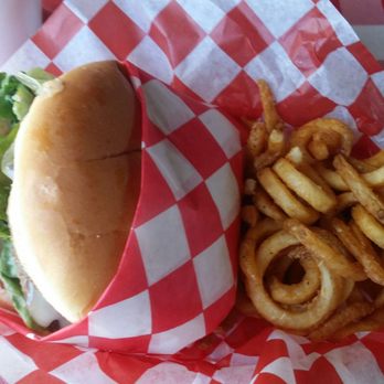 Baldy's Classic American Diner - Avocado, bacon, and jack burger and curly fries - American Near Me - Adkins, Texas Baldy's Classic American Diner - Avocado, bacon, and jack burger and curly fries - American Near Me - Adkins, Texas