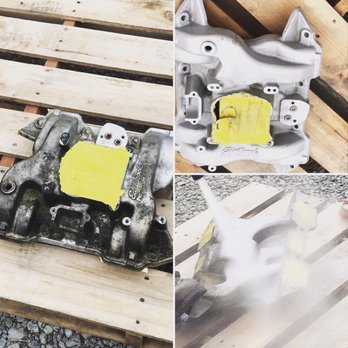 H4 Blasting - Burnt manifold before and after - Sandblasting Near Me
