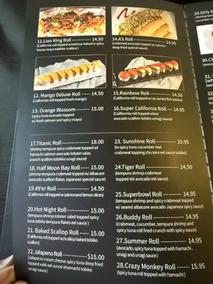 Menu photo 5 Nagoya Sushi House San Ramon, CA