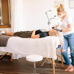 Siren Skin Care - Me getting my microblade on! Super comfortable, and she always plays the best jams! Photo by my lovely bestie - Rya Pie Pictures