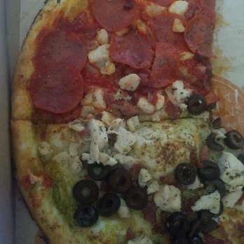 Blaze Pizza - Half pesto + half red sauce = hella good. Plus bonus points for being able to eat pizza again, because cheese is optional - Salad Near Me - Marina, California Blaze Pizza - Half pesto + half red sauce = hella good. Plus bonus points for being able to eat pizza again, because cheese is optional - Salad Near Me - Marina, California