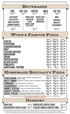 Menu photo 2 Winn's Pizza & Steakhouse Norwalk, IA Menu photo 2 Winn's Pizza & Steakhouse Norwalk, IA