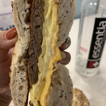 Sanctuary Cafe - Turkey sausage, egg, & cheese on everything bagel. - Cafes Near Me - Bethesda, Maryland