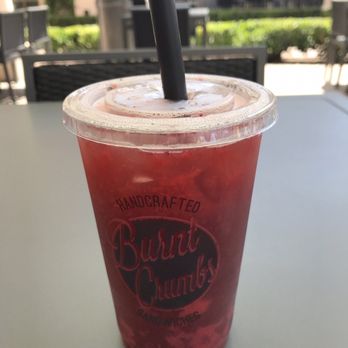 Burnt Crumbs - Sweet tea with strawberry purée - New American Near Me - Irvine, California Burnt Crumbs - Sweet tea with strawberry purée - New American Near Me - Irvine, California