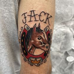 American Vintage Tattoo - Traditional horse tattoo by Braeden Page