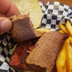 Tractor's Bbq And Grill - I better eat this brisket sandwich very slowly to make myself think I am getting full. Overcooked as well.
