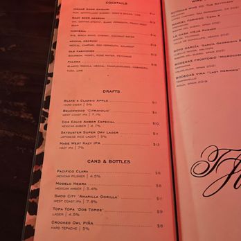The Jaguar Room - Cocktail menu. - Cocktail Bars Near Me - Los Angeles, California The Jaguar Room - Cocktail menu. - Cocktail Bars Near Me - Los Angeles, California