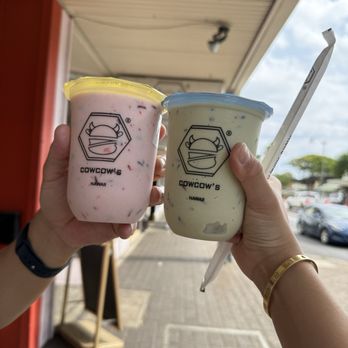 Cowcow’s Tea - Matcha and Strawberry Purple Rice Drinks - Bubble Tea Near Me - Honolulu, Hawaii