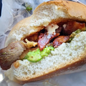 Super Lonches - a hot dog with bacon and guacamole - Food Trucks Near Me - El Paso, Texas