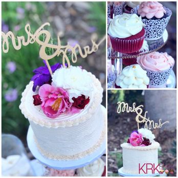 KRKakes - Mrs and Mrs Wedding Cake and CupcakeTower - Desserts Near Me