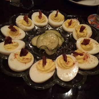 Harper House - Deviled eggs with candied bacon! Delicious! - New American Near Me - Cadiz, Kentucky Harper House - Deviled eggs with candied bacon! Delicious! - New American Near Me - Cadiz, Kentucky