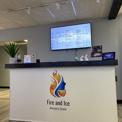 Fire and Ice Recovery - The front desk with the menu of options on the screen.