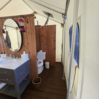 4 Eagle Ranch - Glamping tent bathroom - Horseback Riding Near Me - Wolcott, Colorado