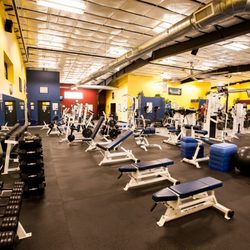 Fit 247 Gym - 2-100 pound rubber-coated dumbbells and several multi-adjustable benches.