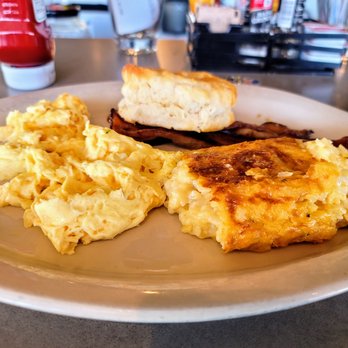 The Toasted Yolk Cafe - Eggs, biscuit, bacon and hash brown casserole - Breakfast & Brunch Near Me - Spring, Texas The Toasted Yolk Cafe - Eggs, biscuit, bacon and hash brown casserole - Breakfast & Brunch Near Me - Spring, Texas