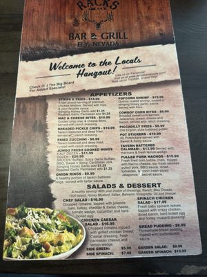 Menu photo 1 Racks Bar and Grill Ely, NV